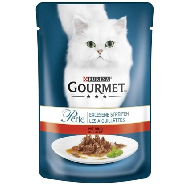 پوچ گربه گورمه طعم گوشت 85 گرمی Gourmet